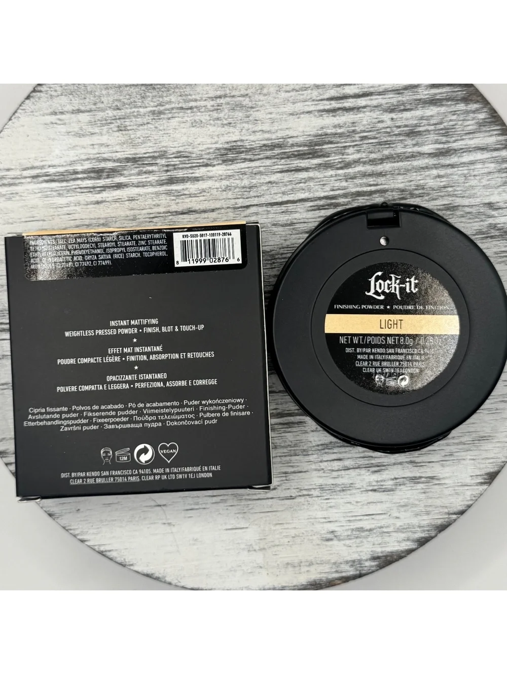 Kat Von D Lock-It Finishing Pressed Powder LIGHT Full Size Brand New RARE